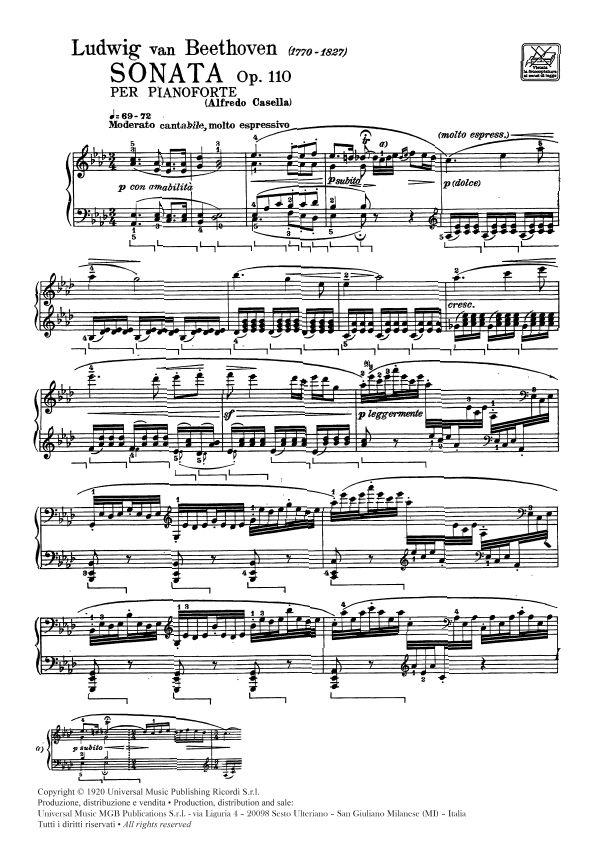 32 Sonate: N. 31 In La Bem. Op. 110 - pro klavír